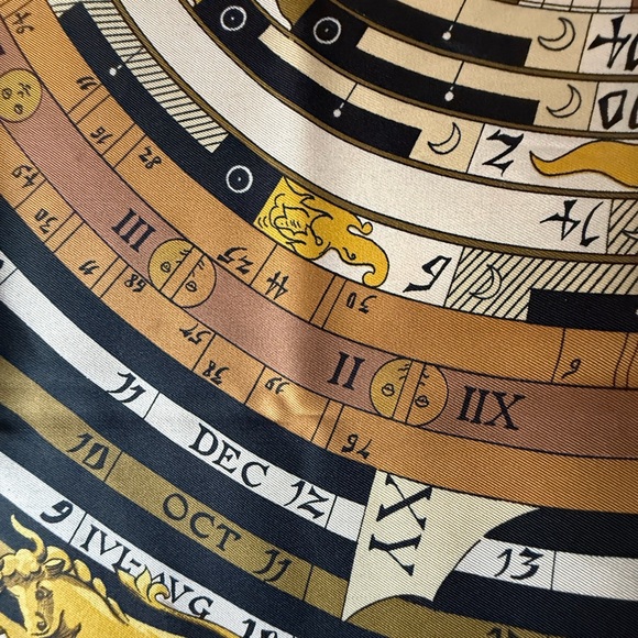 Hermes Dies Et Hore Astrology Scarf 100% Silk NY Estate Sale Excellent Rare! - Picture 11 of 11